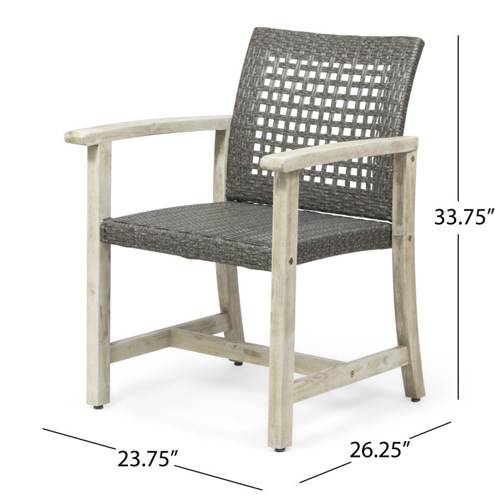 Bay Isle Home Sandiacre Wicker Outdoor Dining Armchair & Reviews Wayfair